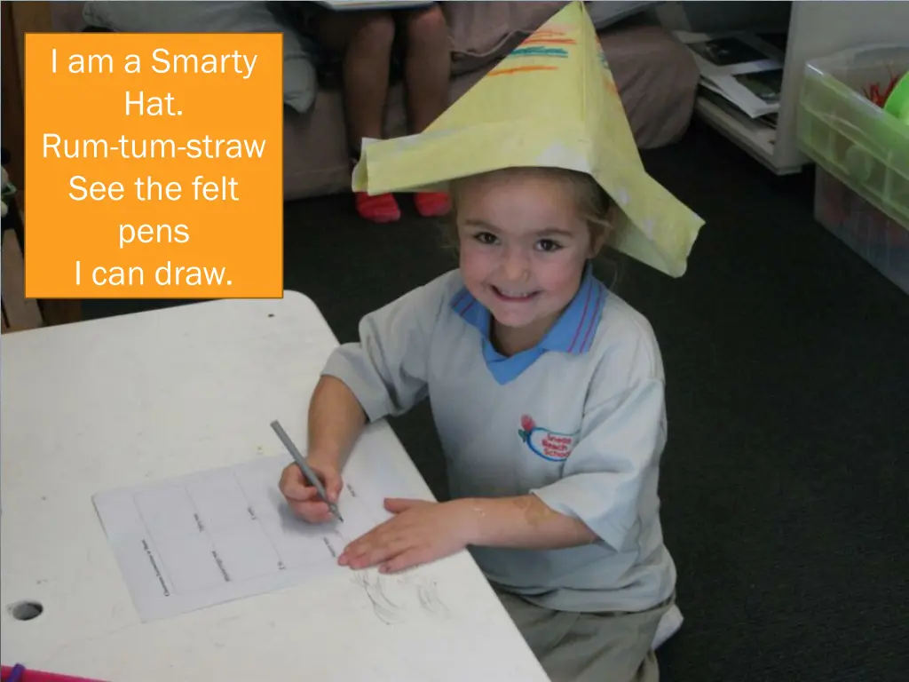 i am a smarty hat rum tum straw see the felt pens