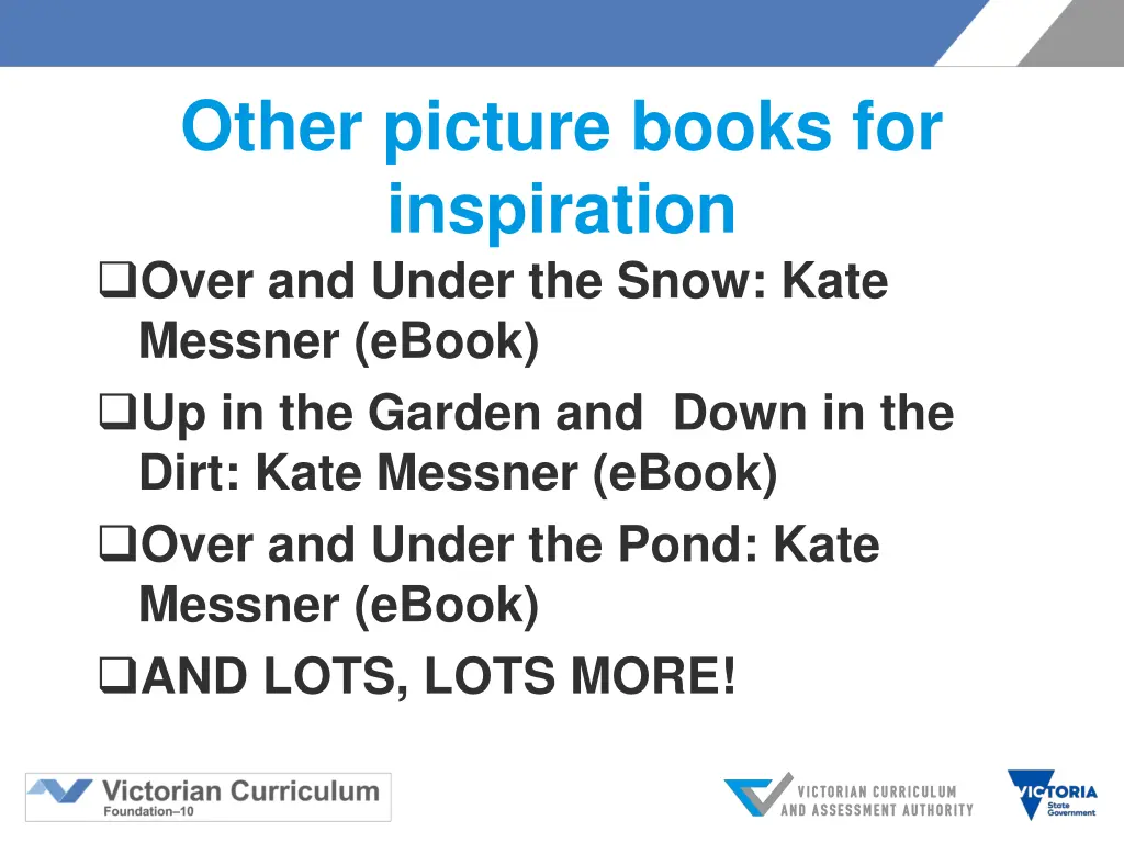 other picture books for inspiration over