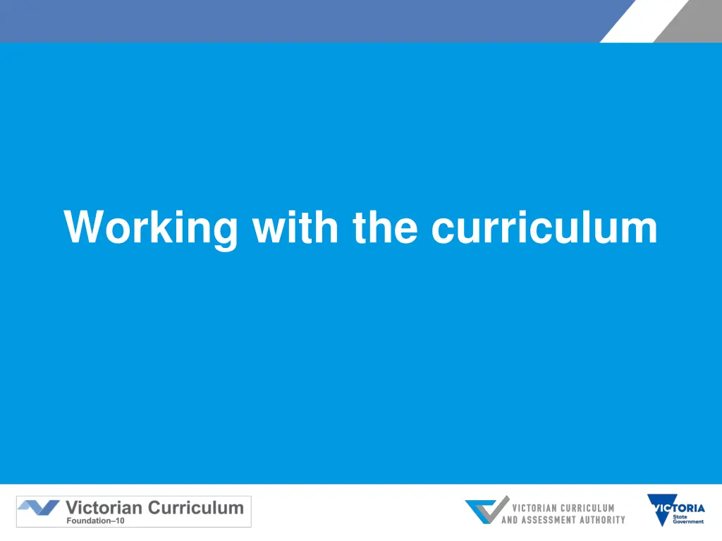 working with the curriculum