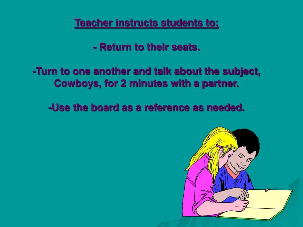 teacher instructs students to