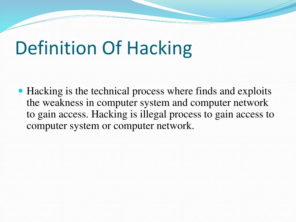 definition of hacking