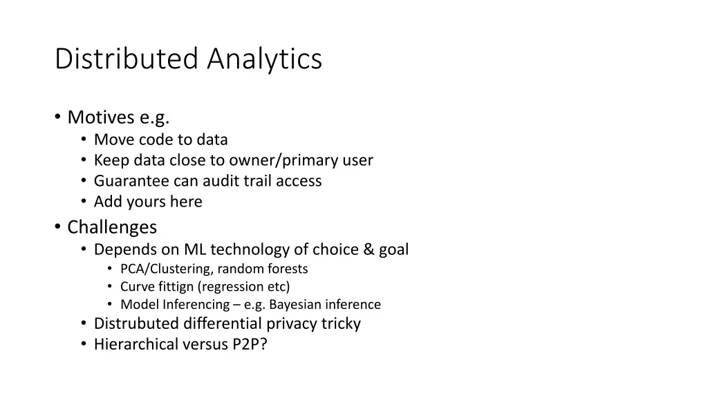 distributed analytics