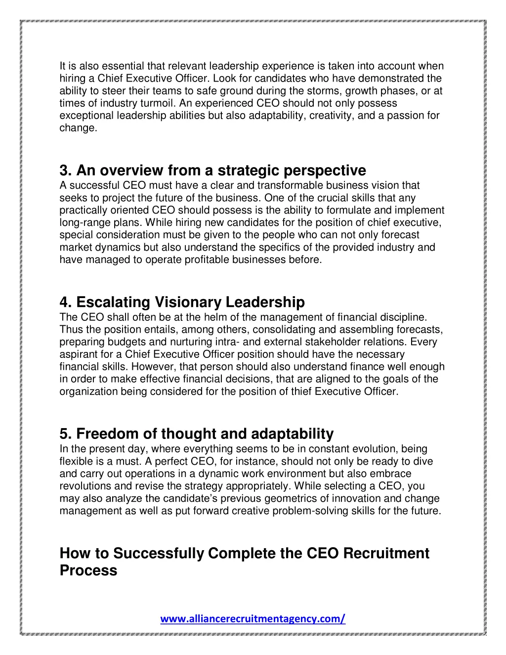 it is also essential that relevant leadership
