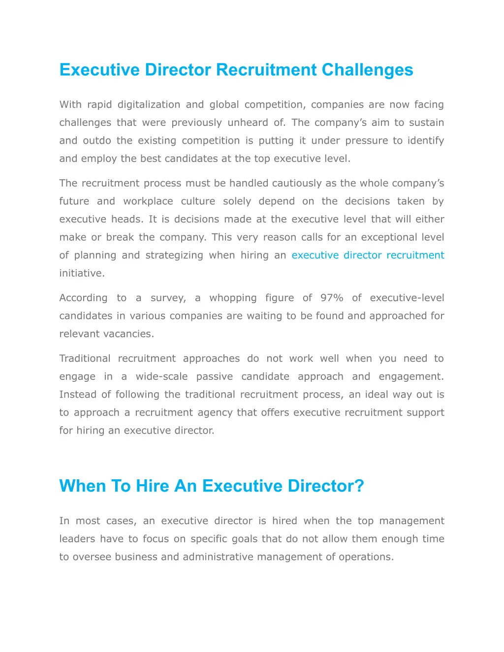 executive director recruitment challenges