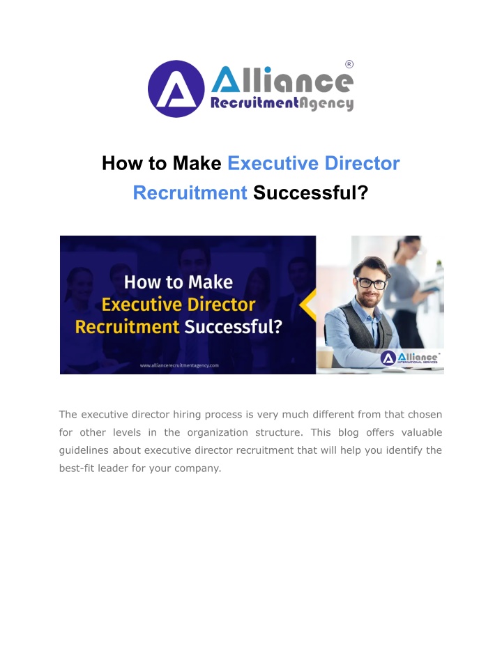 how to make executive director recruitment