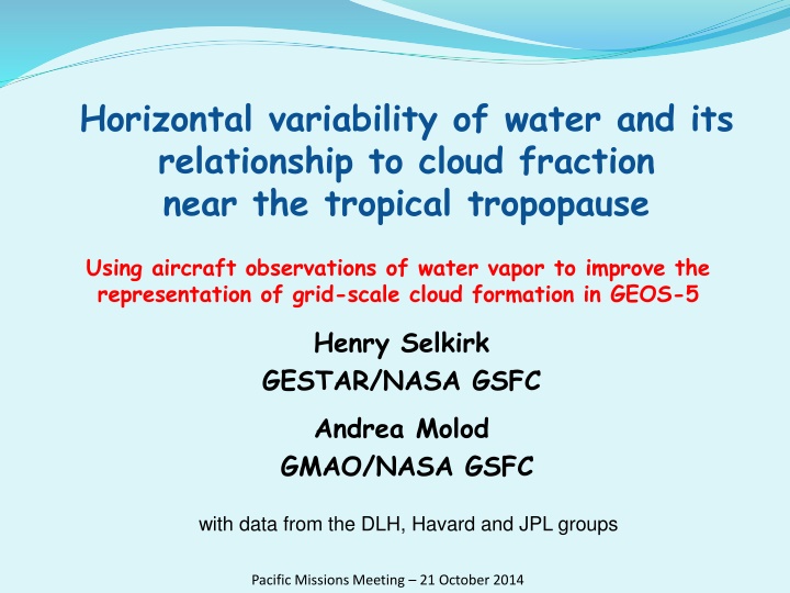 horizontal variability of water