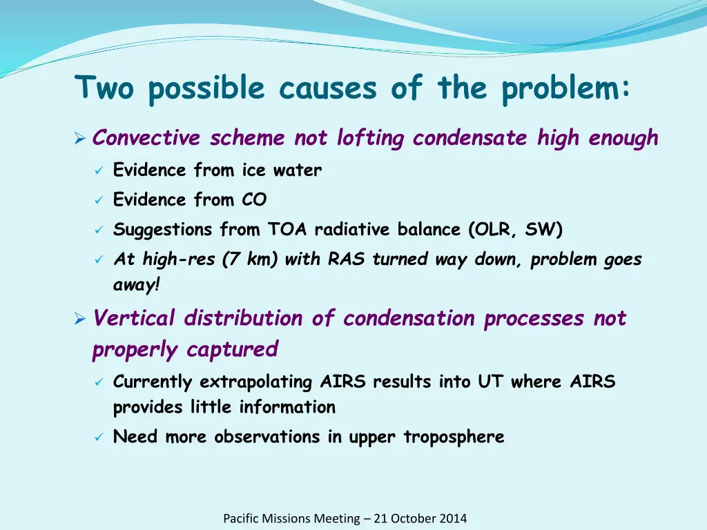 two possible causes of the problem