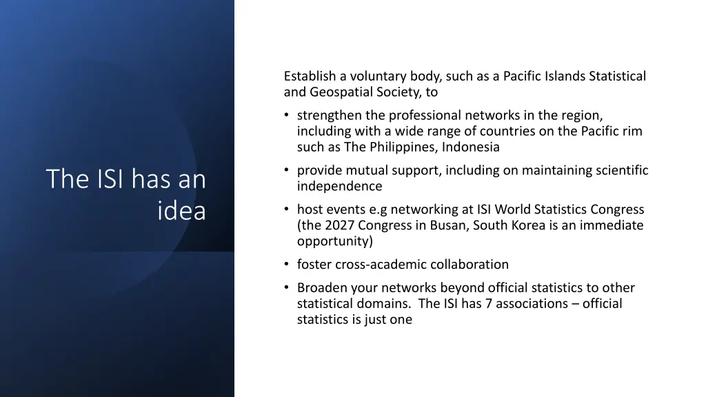 establish a voluntary body such as a pacific