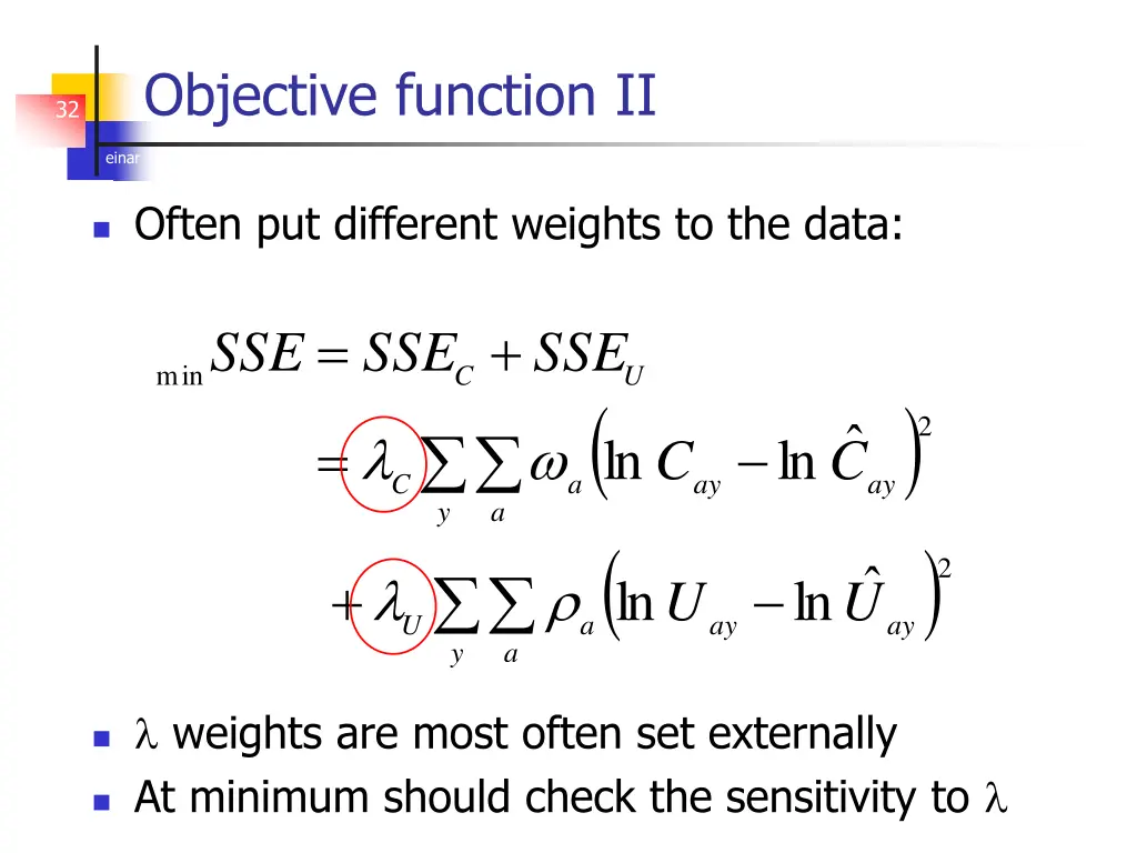 objective function ii