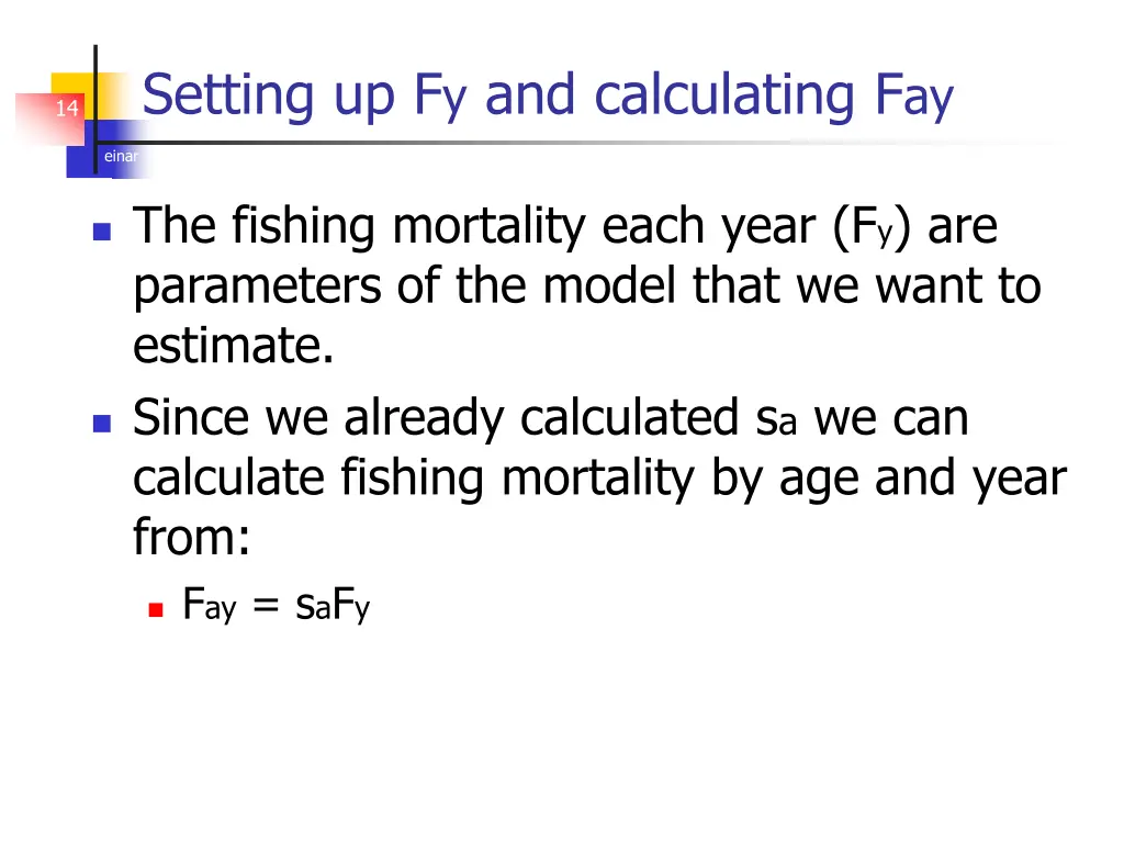 setting up f y and calculating f ay