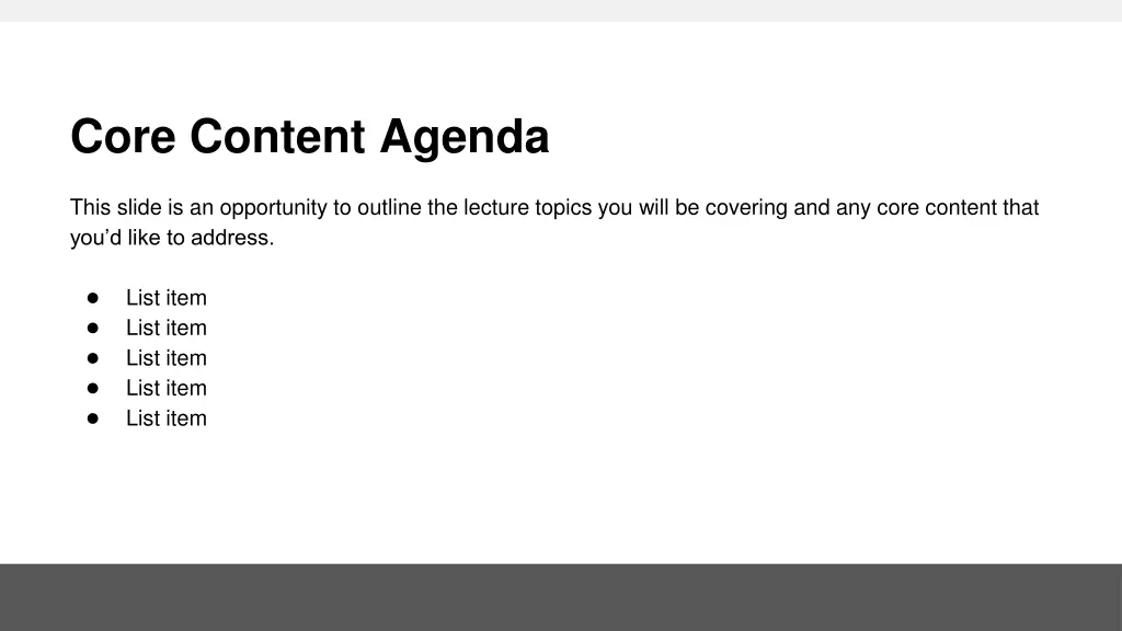 core content agenda