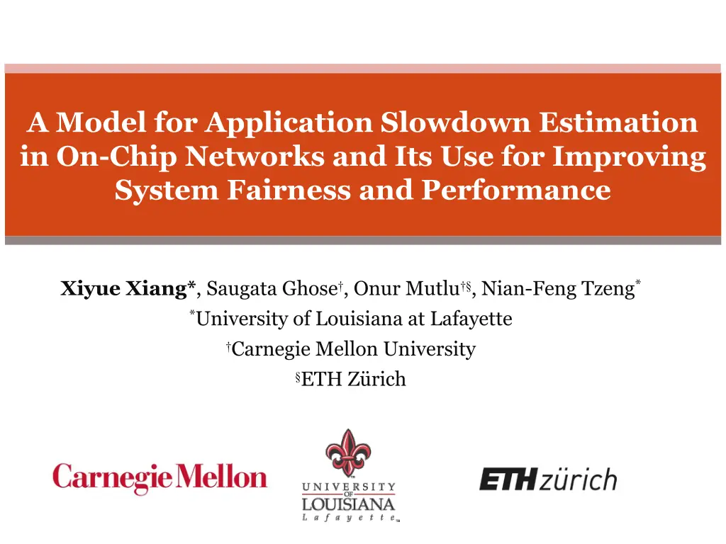 a model for application slowdown estimation 1