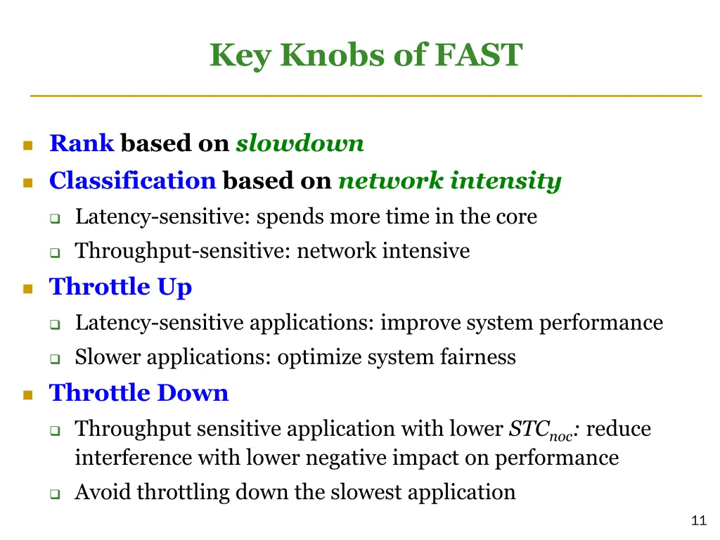 key knobs of fast