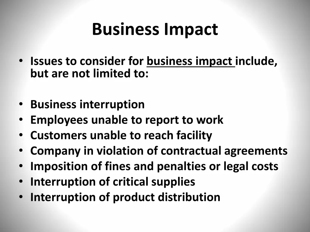 business impact