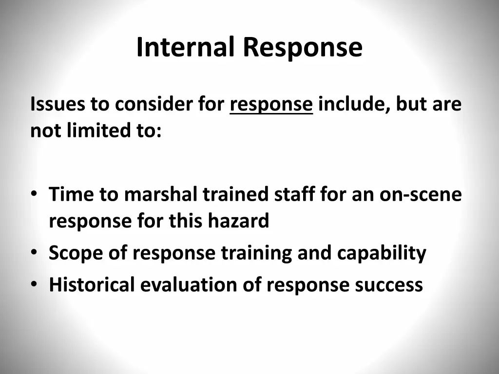 internal response