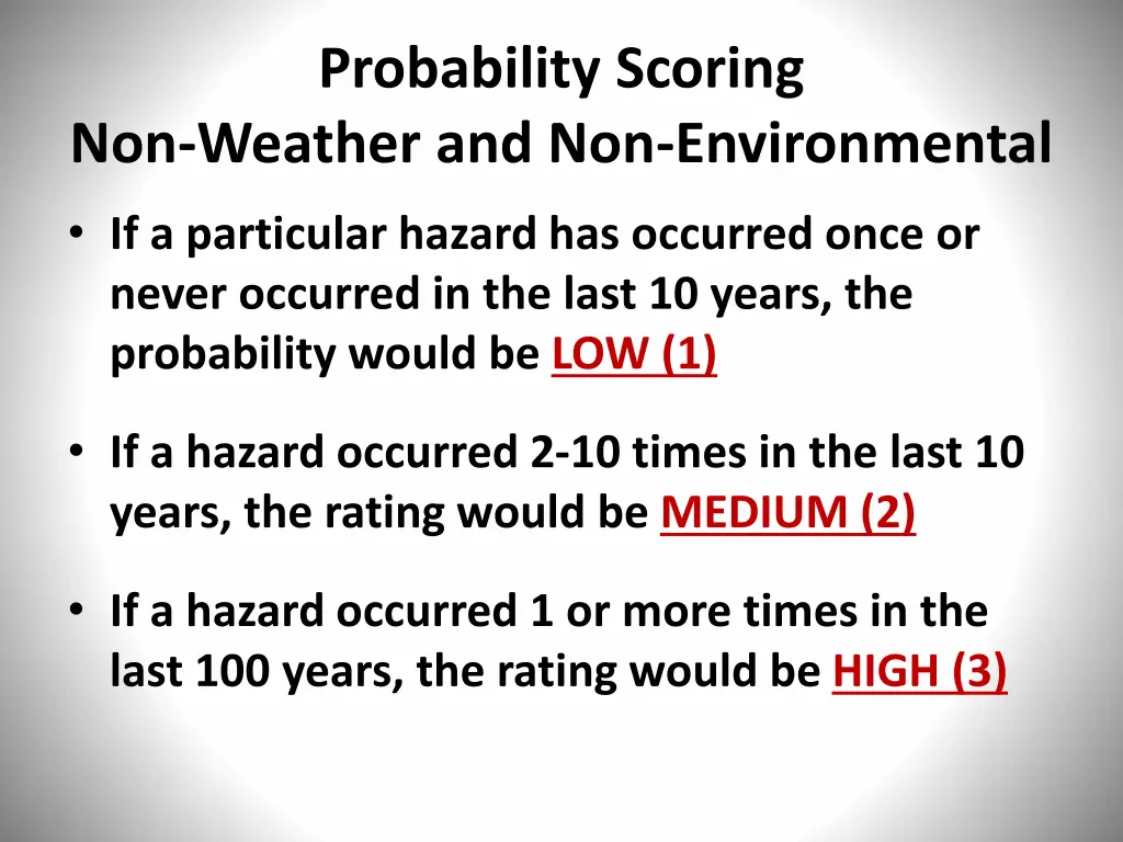 probability scoring non weather