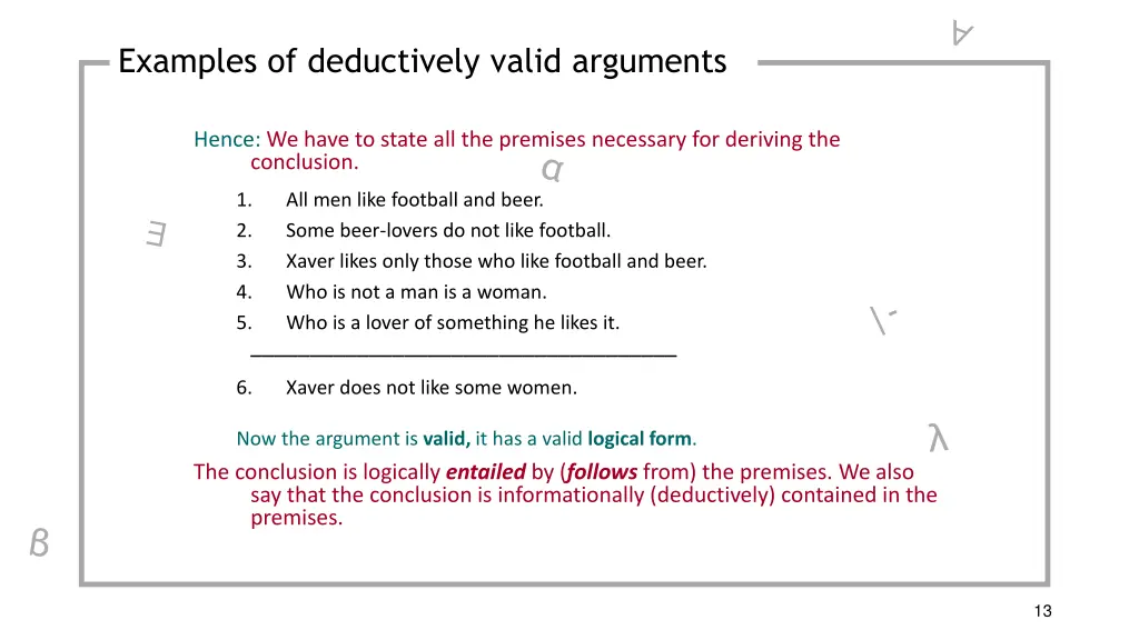 examples of deductively valid arguments 2