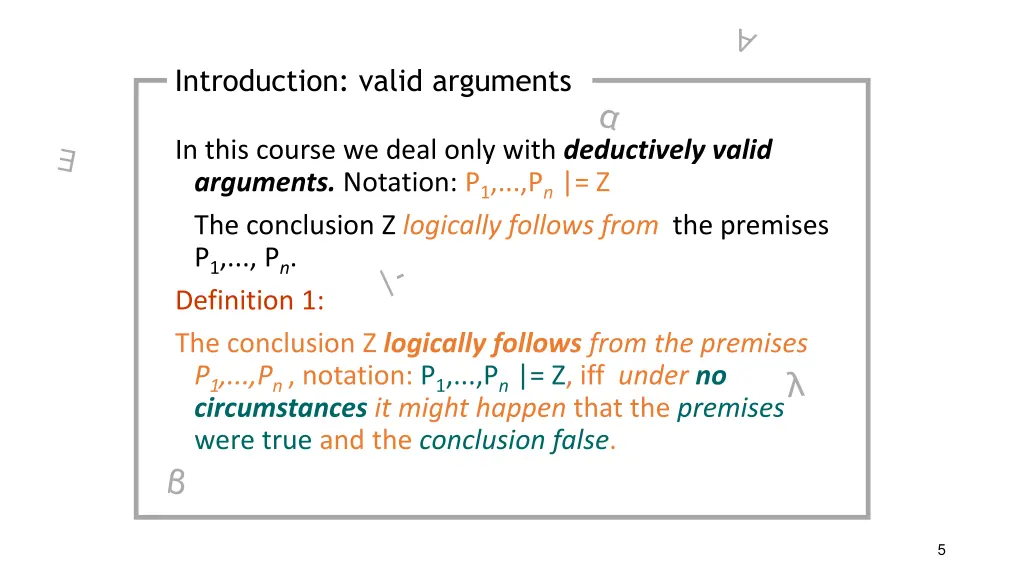 introduction valid arguments