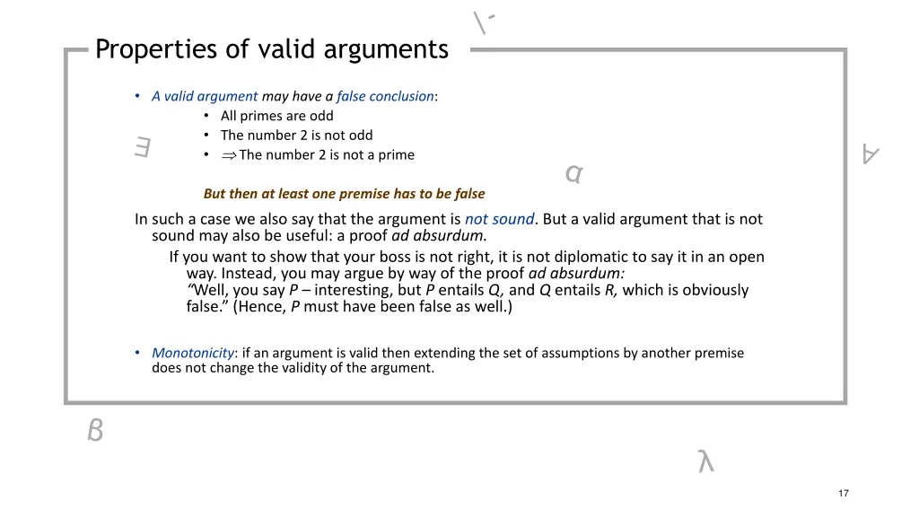 properties of valid arguments