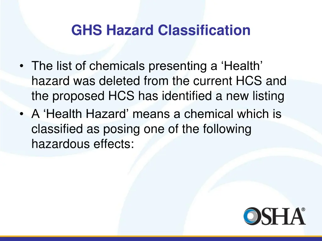 ghs hazard classification