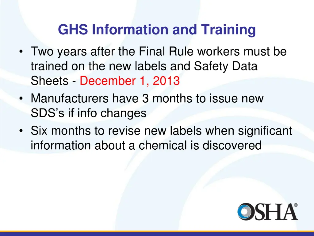 ghs information and training