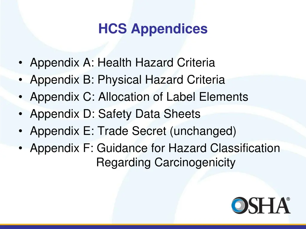 hcs appendices