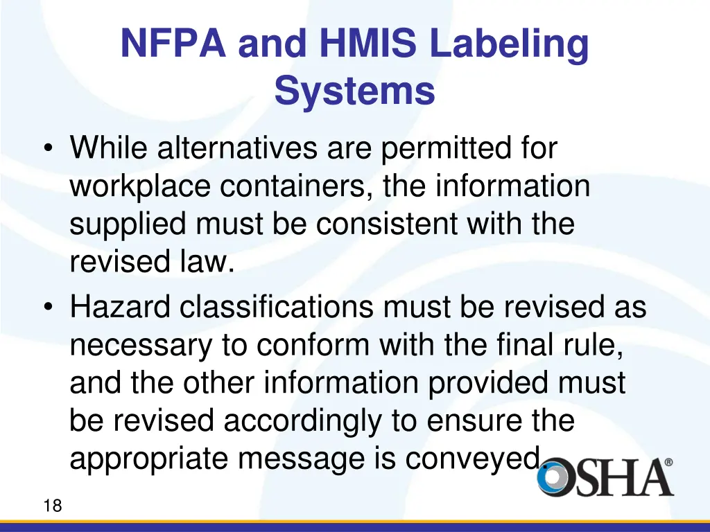 nfpa and hmis labeling systems while alternatives