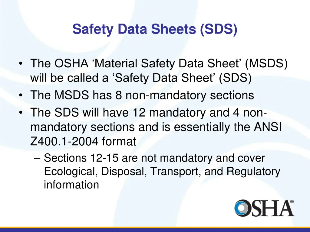 safety data sheets sds