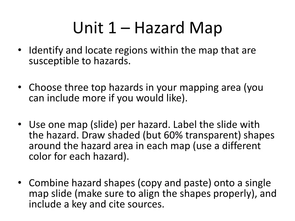 unit 1 hazard map