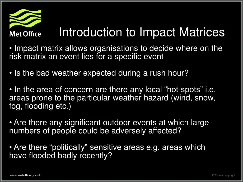 introduction to impact matrices