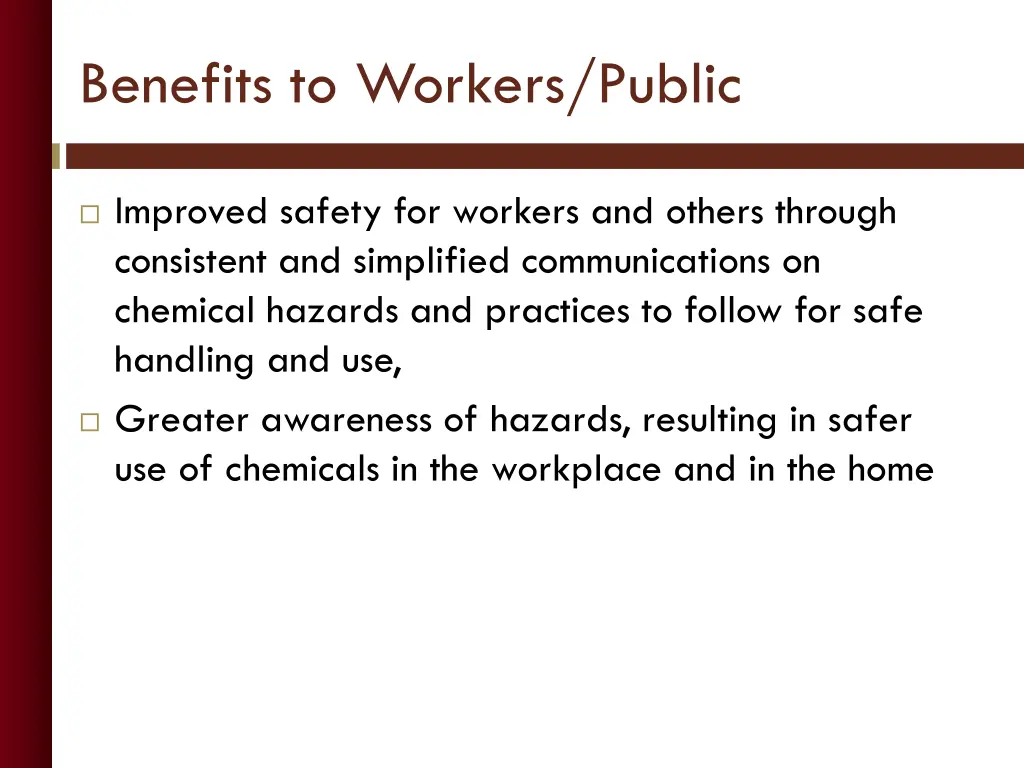 benefits to workers public