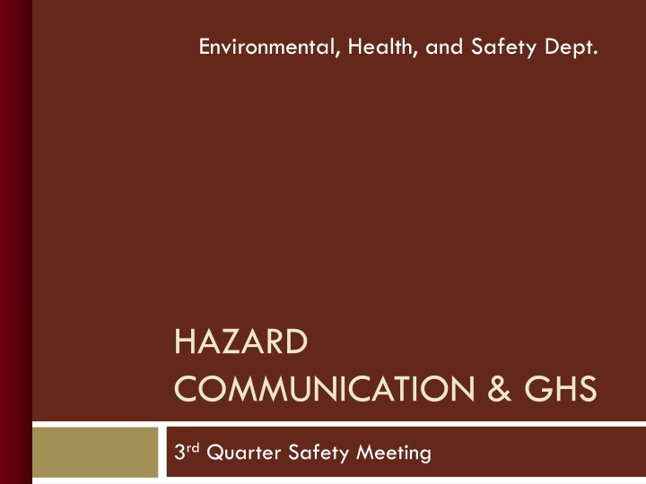 environmental health and safety dept