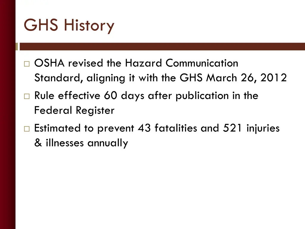 ghs history 1