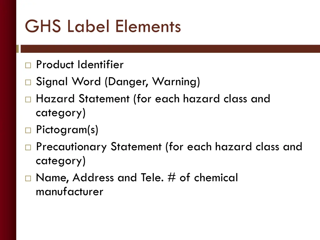 ghs label elements