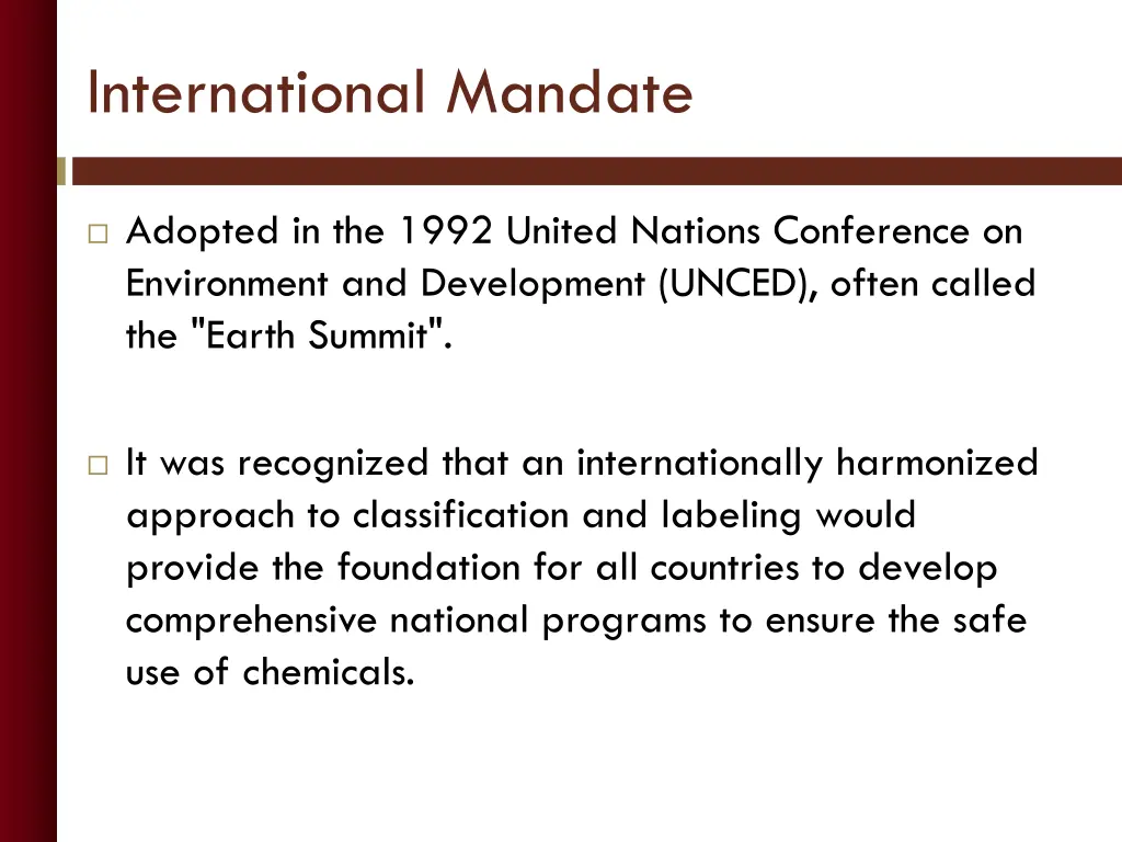 international mandate