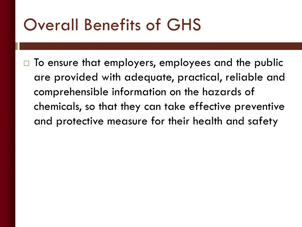 overall benefits of ghs