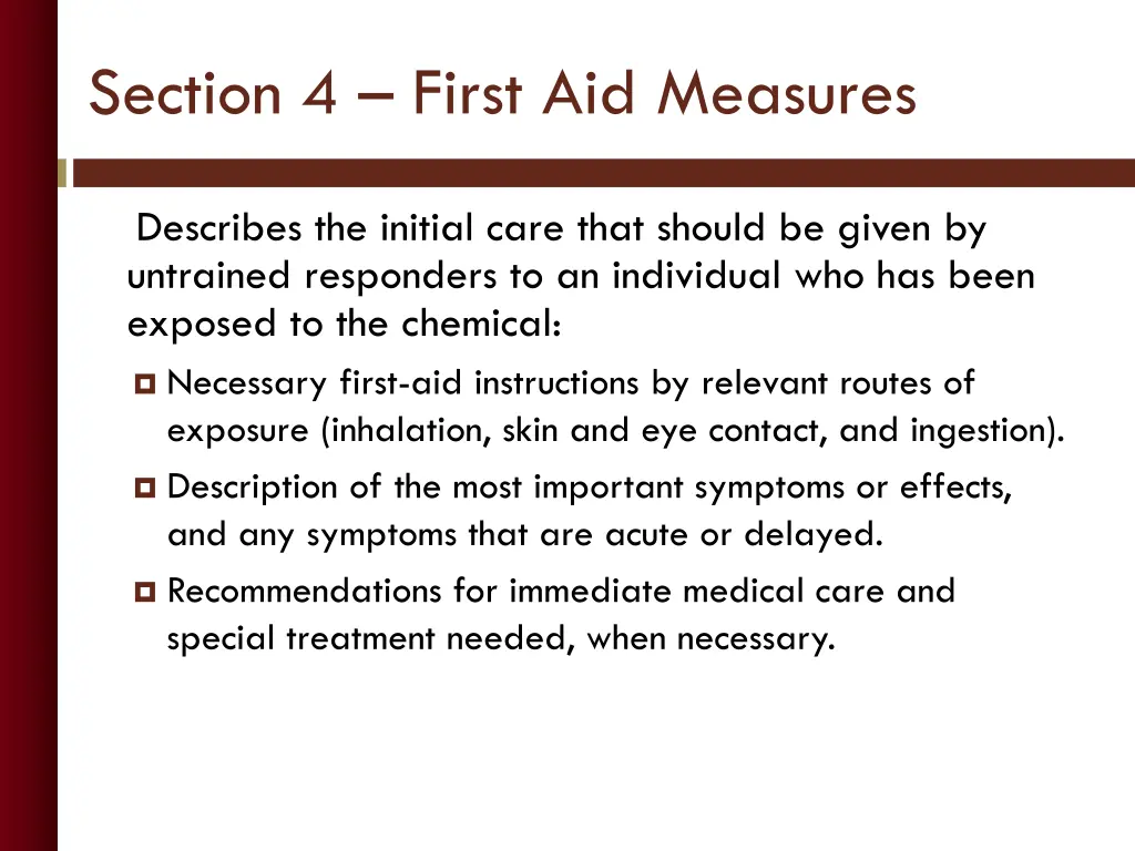 section 4 first aid measures