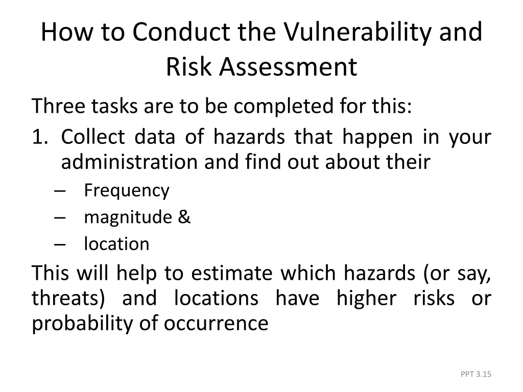 how to conduct the vulnerability and risk