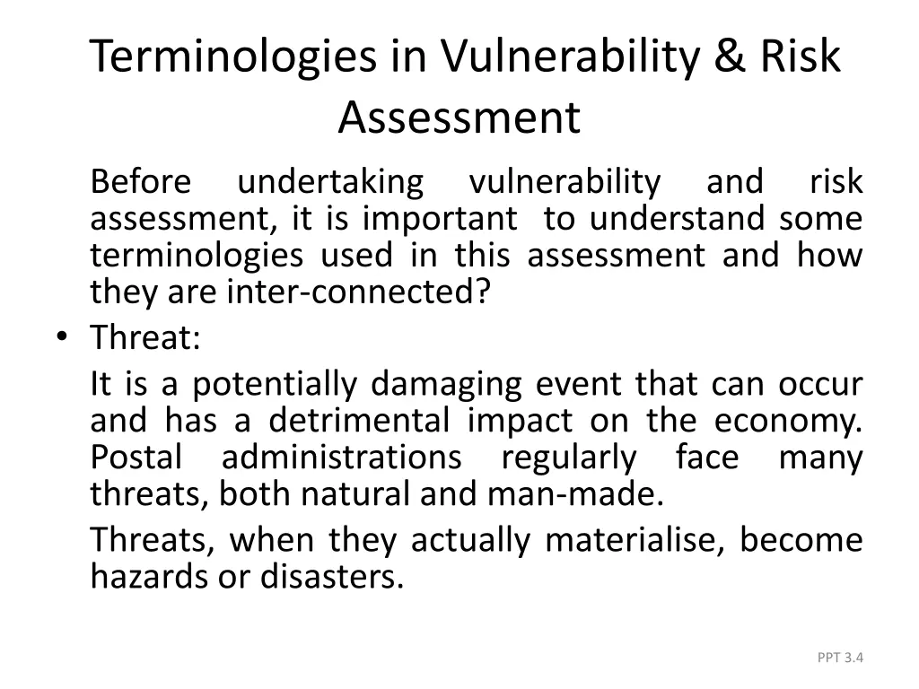 terminologies in vulnerability risk assessment