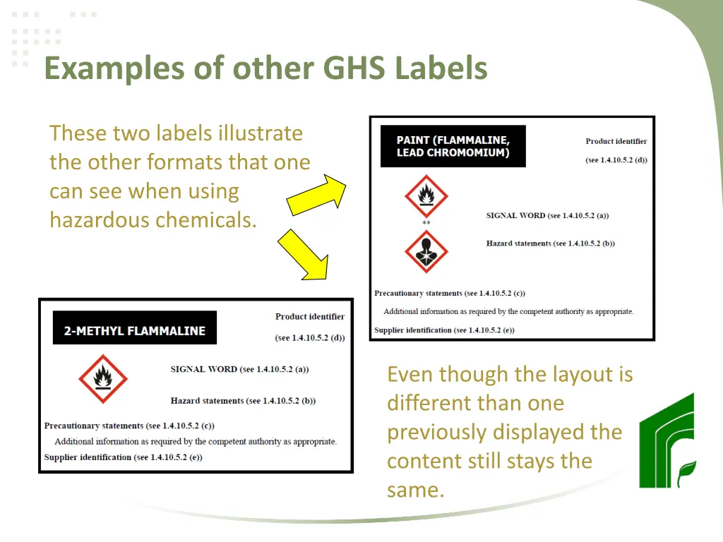 examples of other ghs labels