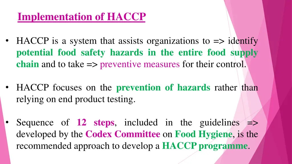 implementation of haccp