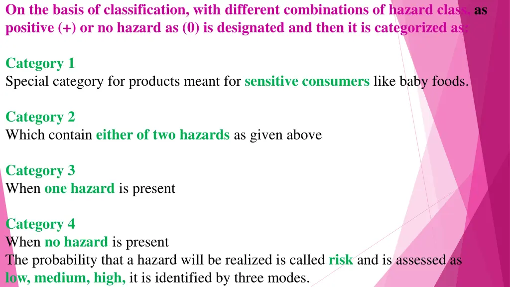 on the basis of classification with different