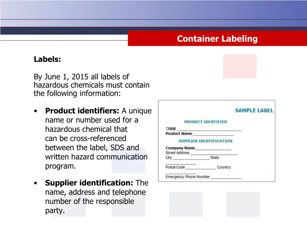 container labeling