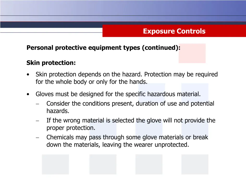 exposure controls