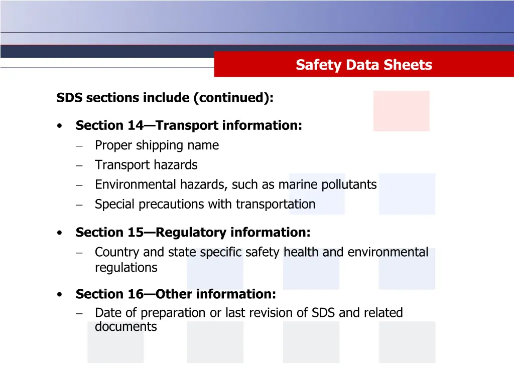 safety data sheets 7