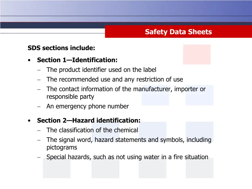 safety data sheets