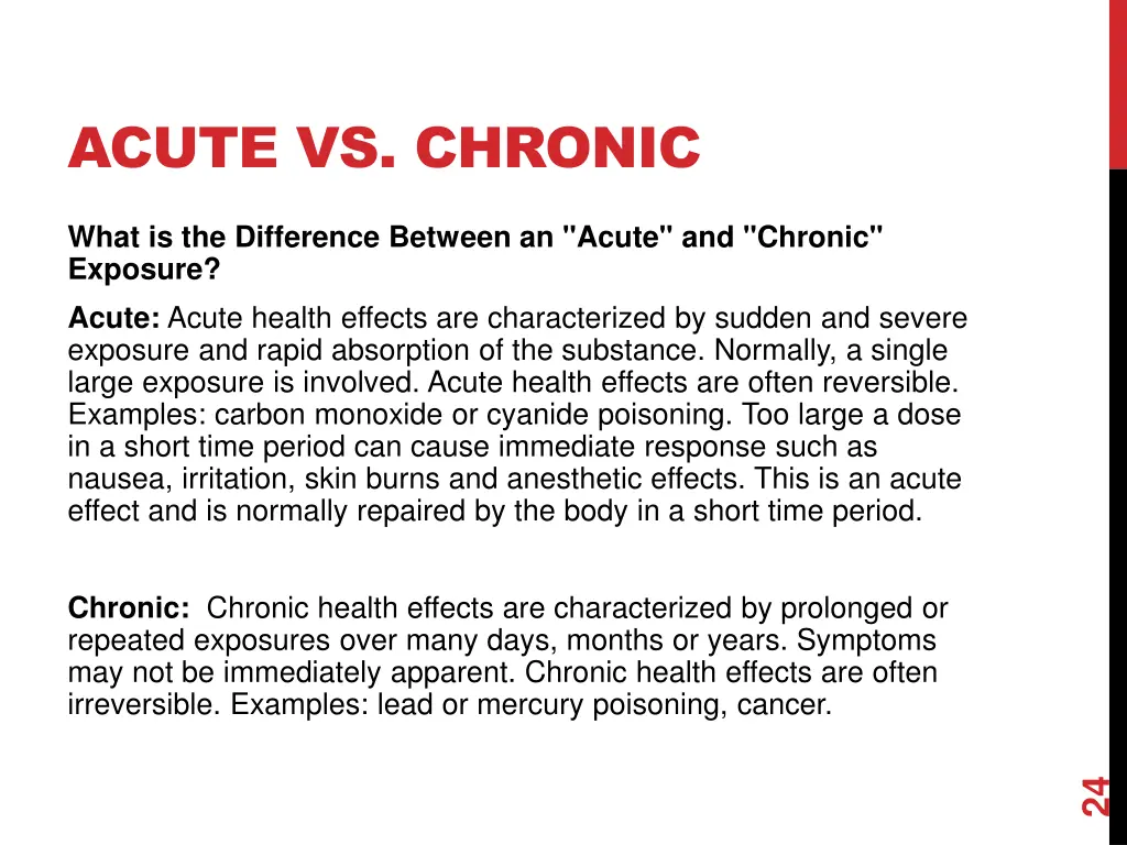 acute vs chronic