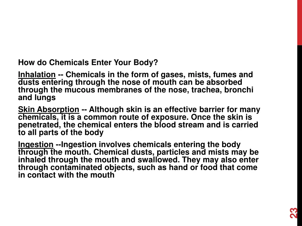 how do chemicals enter your body inhalation