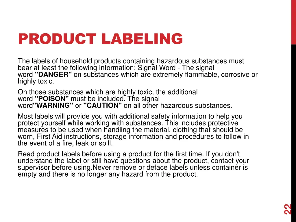 product labeling