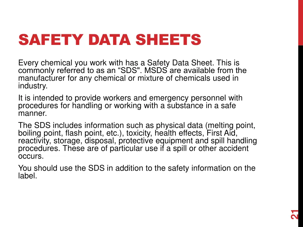 safety data sheets